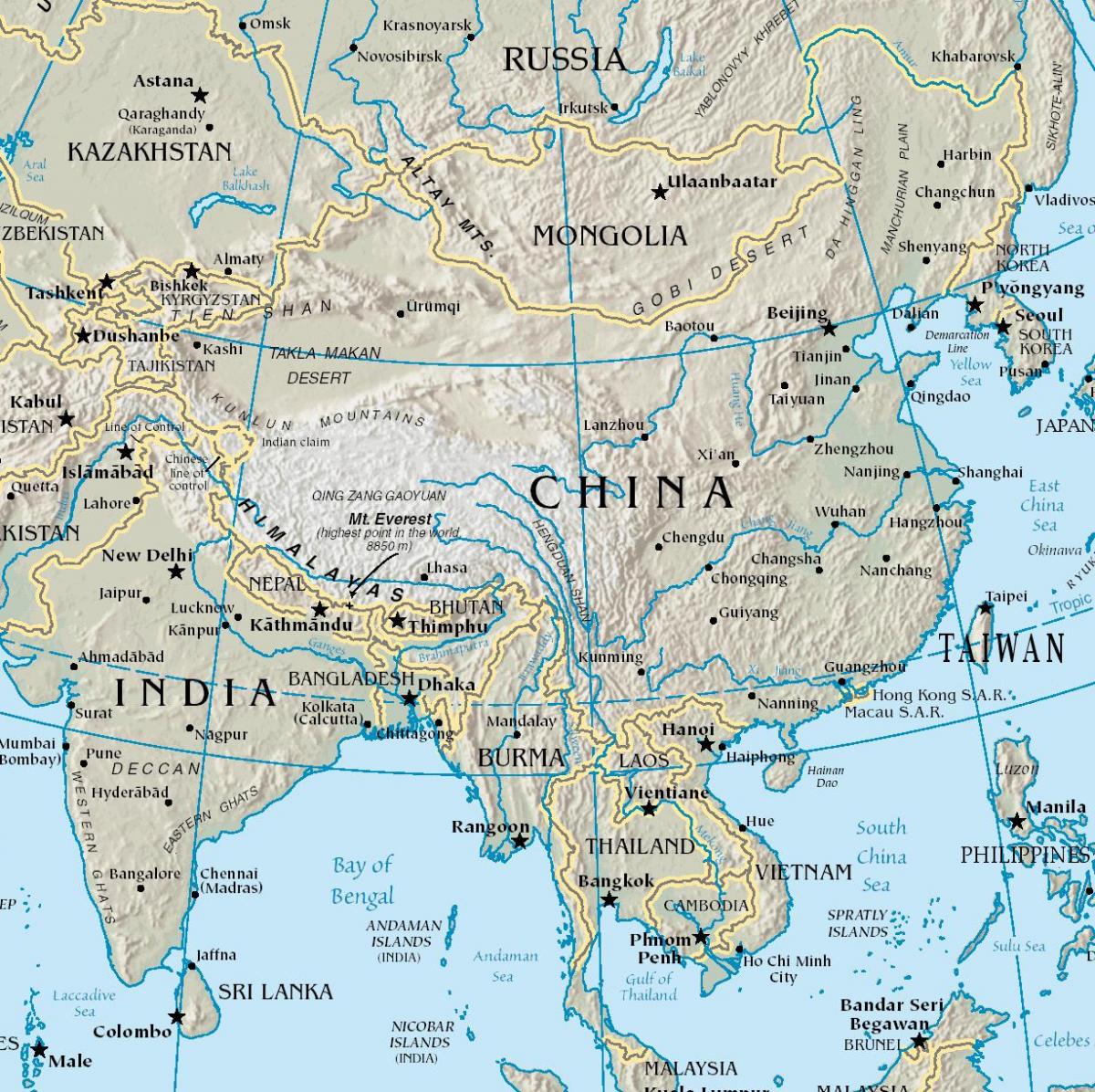 المنغولية هضبة خريطة الموقع