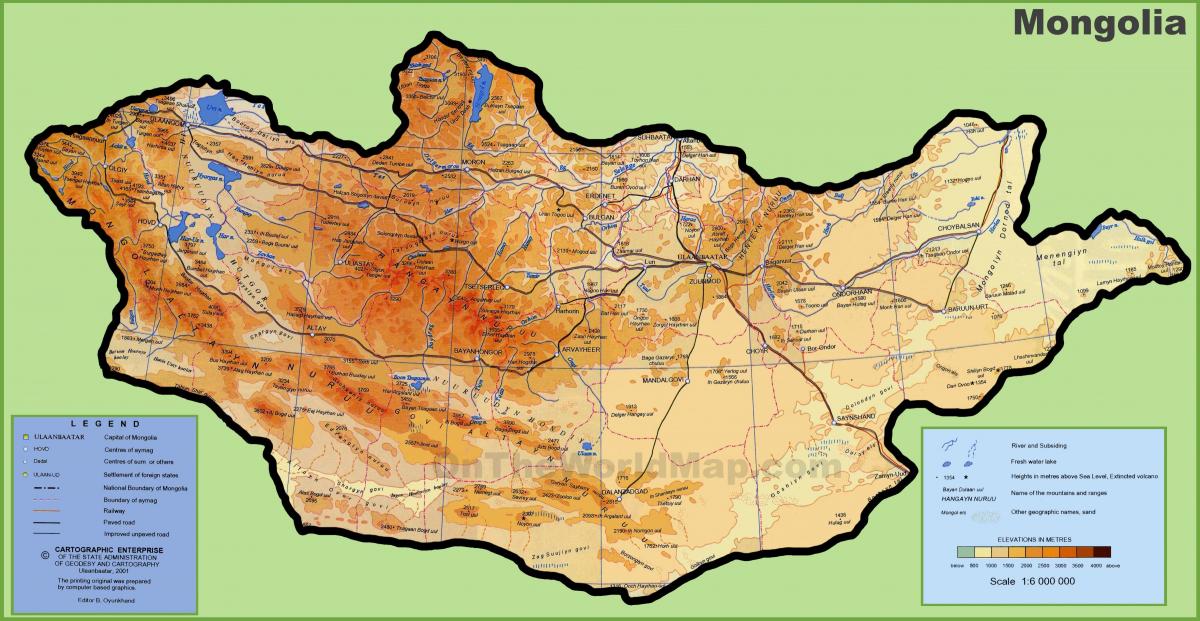 منغوليا خريطة الموقع