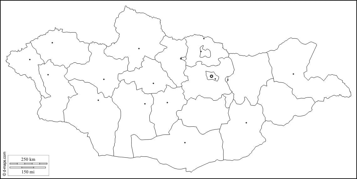 خريطة فارغة من منغوليا