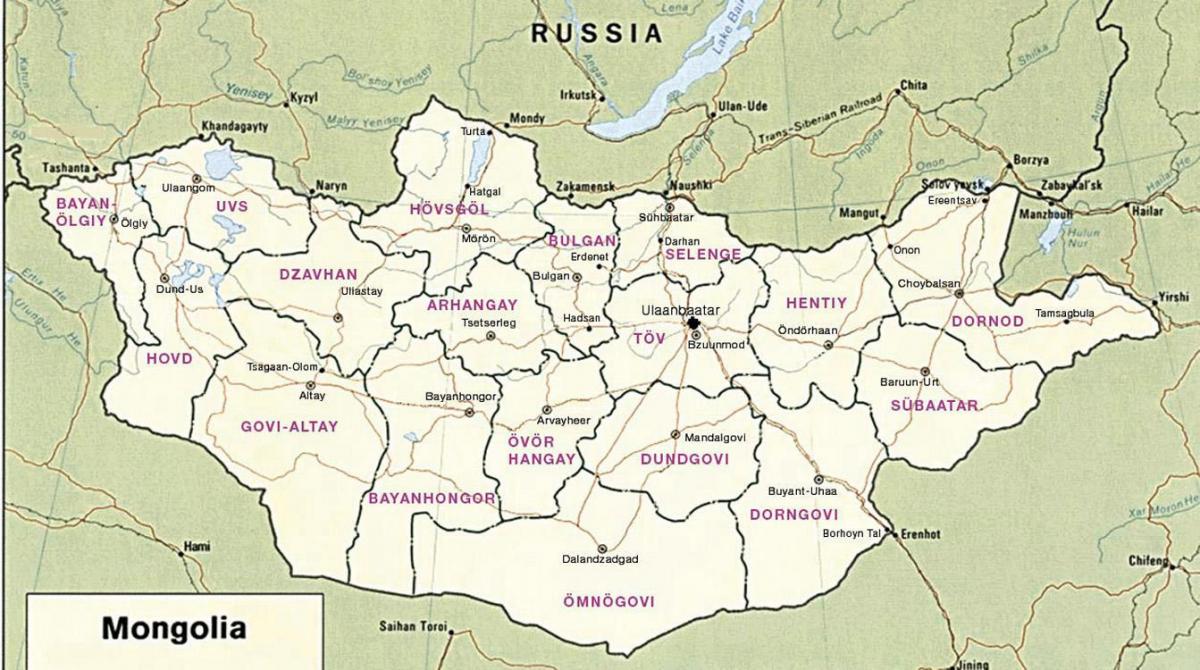خريطة من السهوب المنغولية