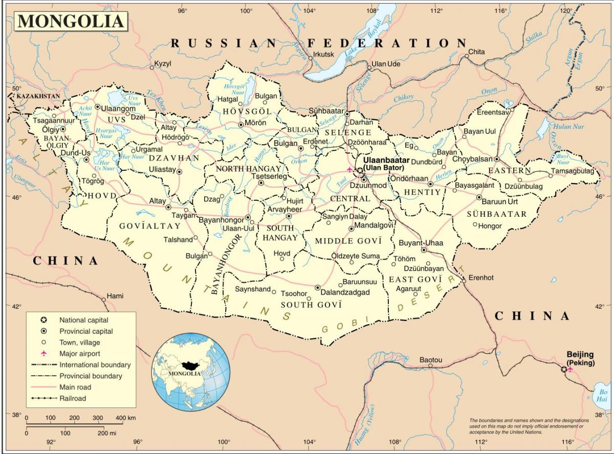 منغوليا بلد خريطة