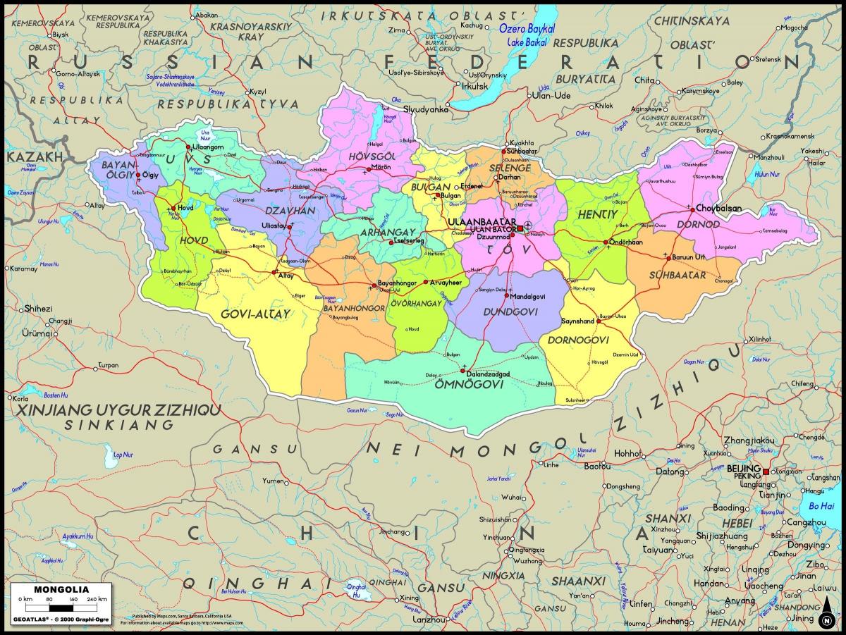 خريطة المادية منغوليا