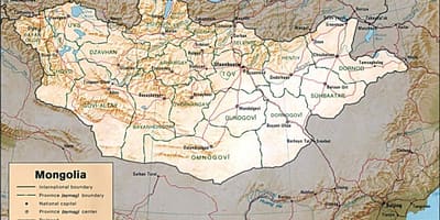 منغوليا الجغرافية خريطة