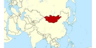 موقع منغوليا في خريطة العالم