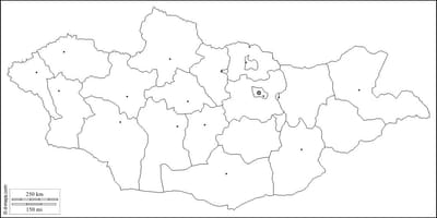 خريطة فارغة من منغوليا